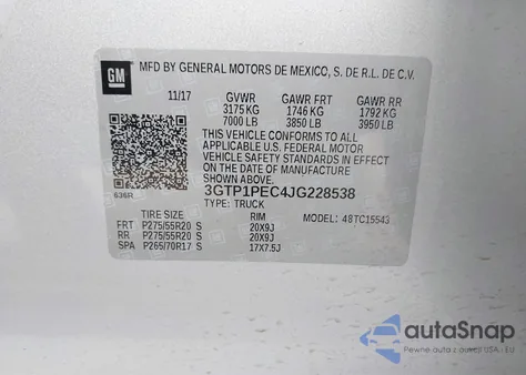 2018 GMC Sierra 1500 Denali из США, поврежденный, VIN 3GTP1PEC4JG228538